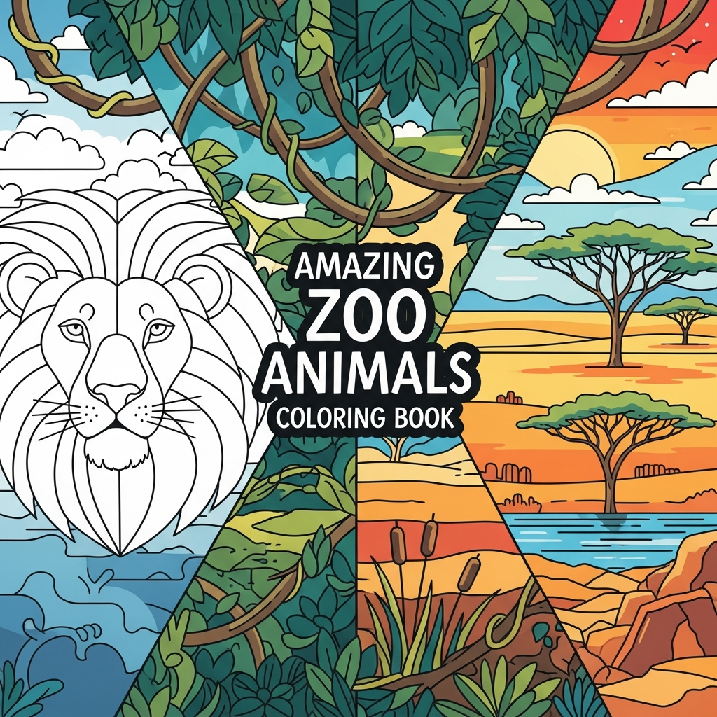 Amazing Zoo Animals - Free Printable Coloring Book